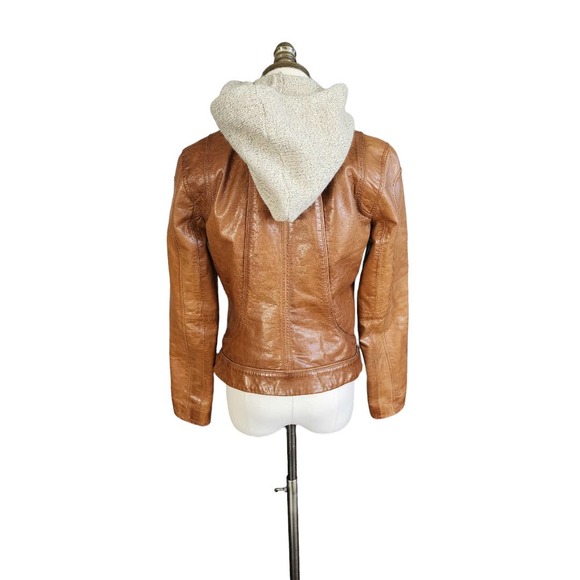 Wilsons Vintage Hooded Leather Jacket Size Small - Picture 2 of 8